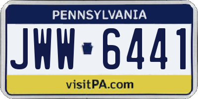 PA license plate JWW6441
