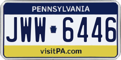 PA license plate JWW6446
