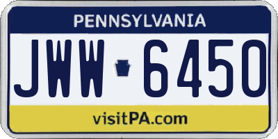 PA license plate JWW6450