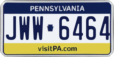 PA license plate JWW6464