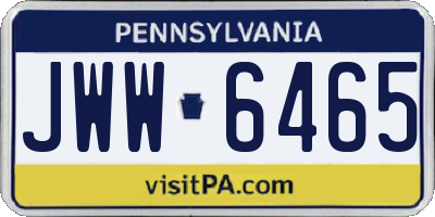 PA license plate JWW6465