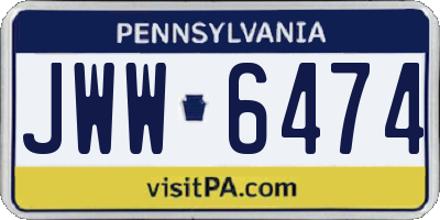 PA license plate JWW6474