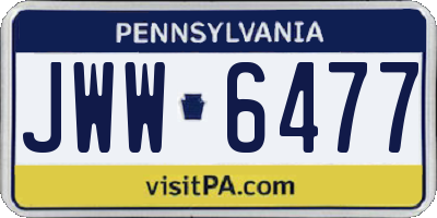 PA license plate JWW6477