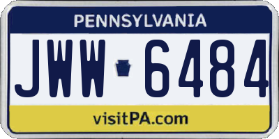 PA license plate JWW6484