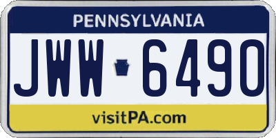 PA license plate JWW6490