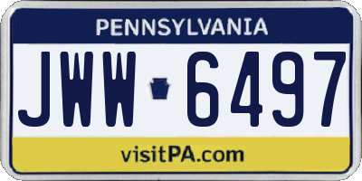 PA license plate JWW6497