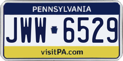 PA license plate JWW6529