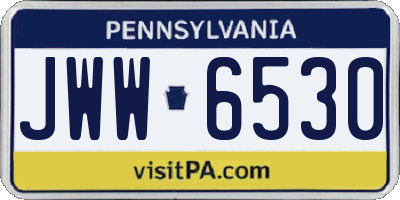 PA license plate JWW6530