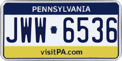 PA license plate JWW6536