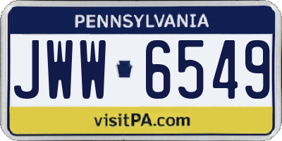 PA license plate JWW6549