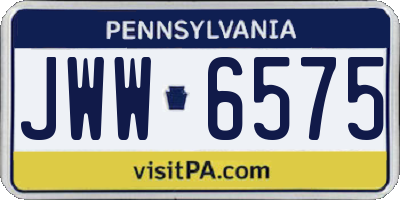 PA license plate JWW6575