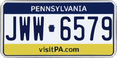 PA license plate JWW6579