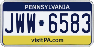 PA license plate JWW6583