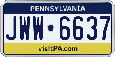 PA license plate JWW6637