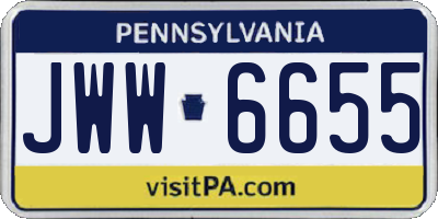PA license plate JWW6655