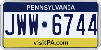 PA license plate JWW6744