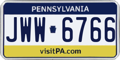 PA license plate JWW6766