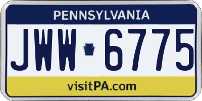 PA license plate JWW6775