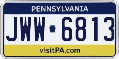 PA license plate JWW6813