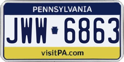 PA license plate JWW6863