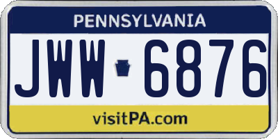 PA license plate JWW6876