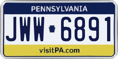 PA license plate JWW6891