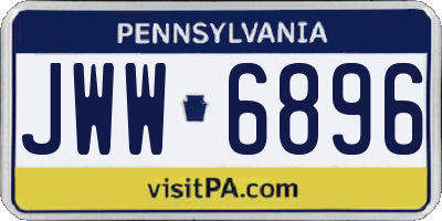 PA license plate JWW6896