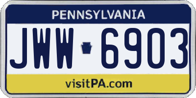PA license plate JWW6903