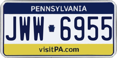 PA license plate JWW6955
