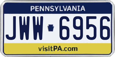 PA license plate JWW6956