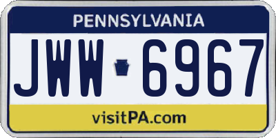 PA license plate JWW6967