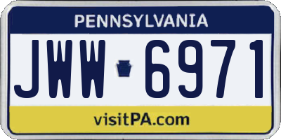 PA license plate JWW6971