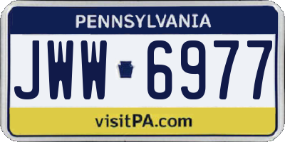 PA license plate JWW6977