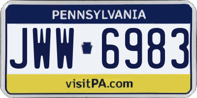PA license plate JWW6983
