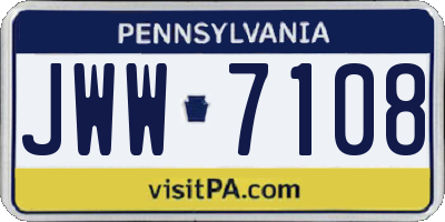 PA license plate JWW7108