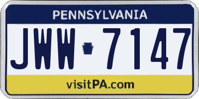 PA license plate JWW7147