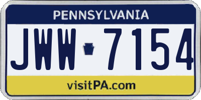PA license plate JWW7154