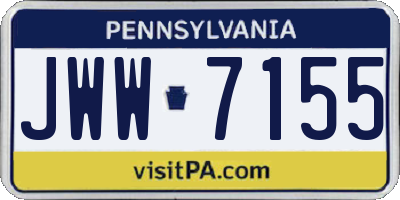 PA license plate JWW7155