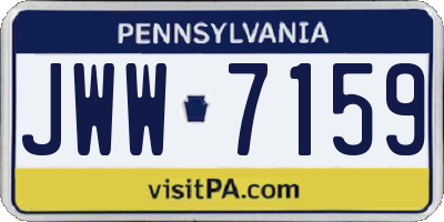PA license plate JWW7159