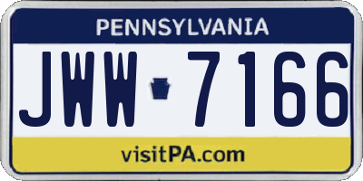PA license plate JWW7166