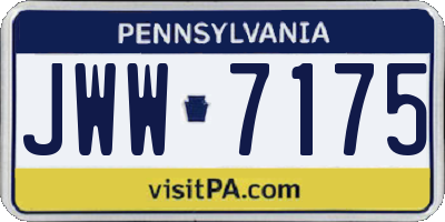 PA license plate JWW7175