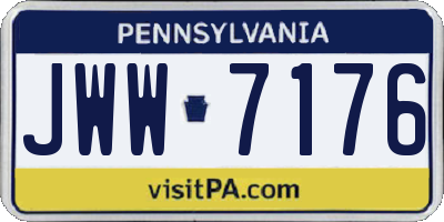 PA license plate JWW7176