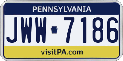 PA license plate JWW7186