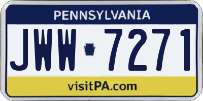 PA license plate JWW7271