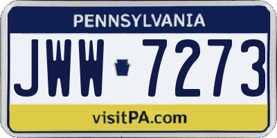 PA license plate JWW7273