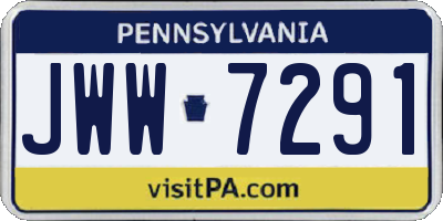 PA license plate JWW7291