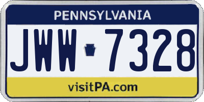 PA license plate JWW7328