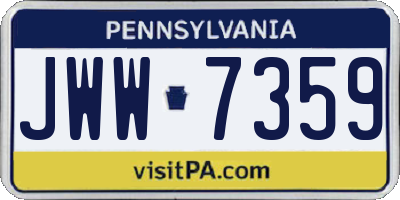 PA license plate JWW7359