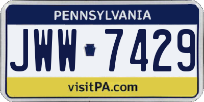 PA license plate JWW7429