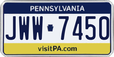 PA license plate JWW7450